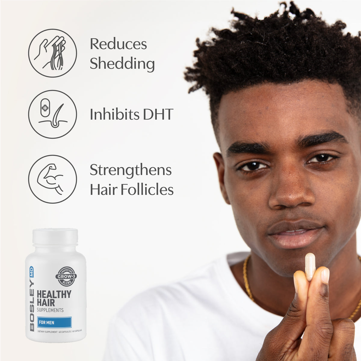 Healthy Hair Growth Capsules for Men BosleyMD
