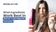 A blog banner with a woman holding a brush filled with hair with the text that says "What Ingredients Work Best in Women's Hair Regrowth Formulas?" 