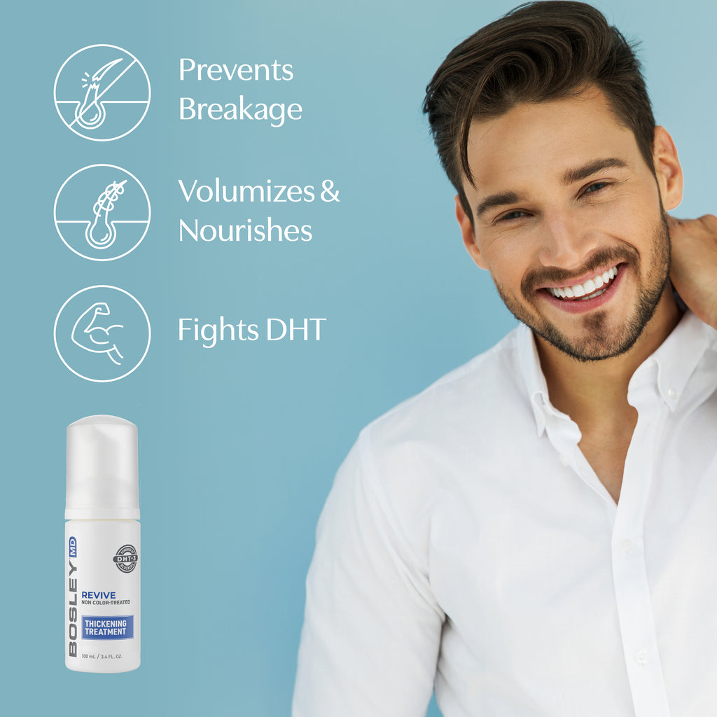 BosleyMD Revive Non Color-Treated Thickening Treatment that prevents breakage, volumizes and nourishes, and fights DHT.