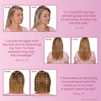 Before and after images with quotes.