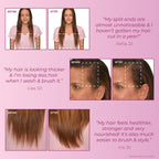 Before and after images with quotes.